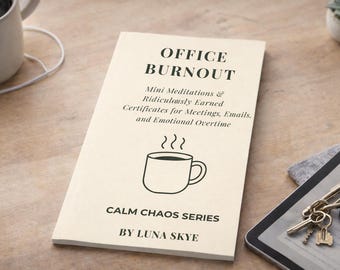 Office Burnout | Calm Chaos Mini Book | Funny Work Stress Relief | Mini Meditations & Office Survival Certificates | Gift for Co-workers