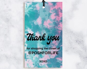 Tie Dye Poshmark Thank You Tag