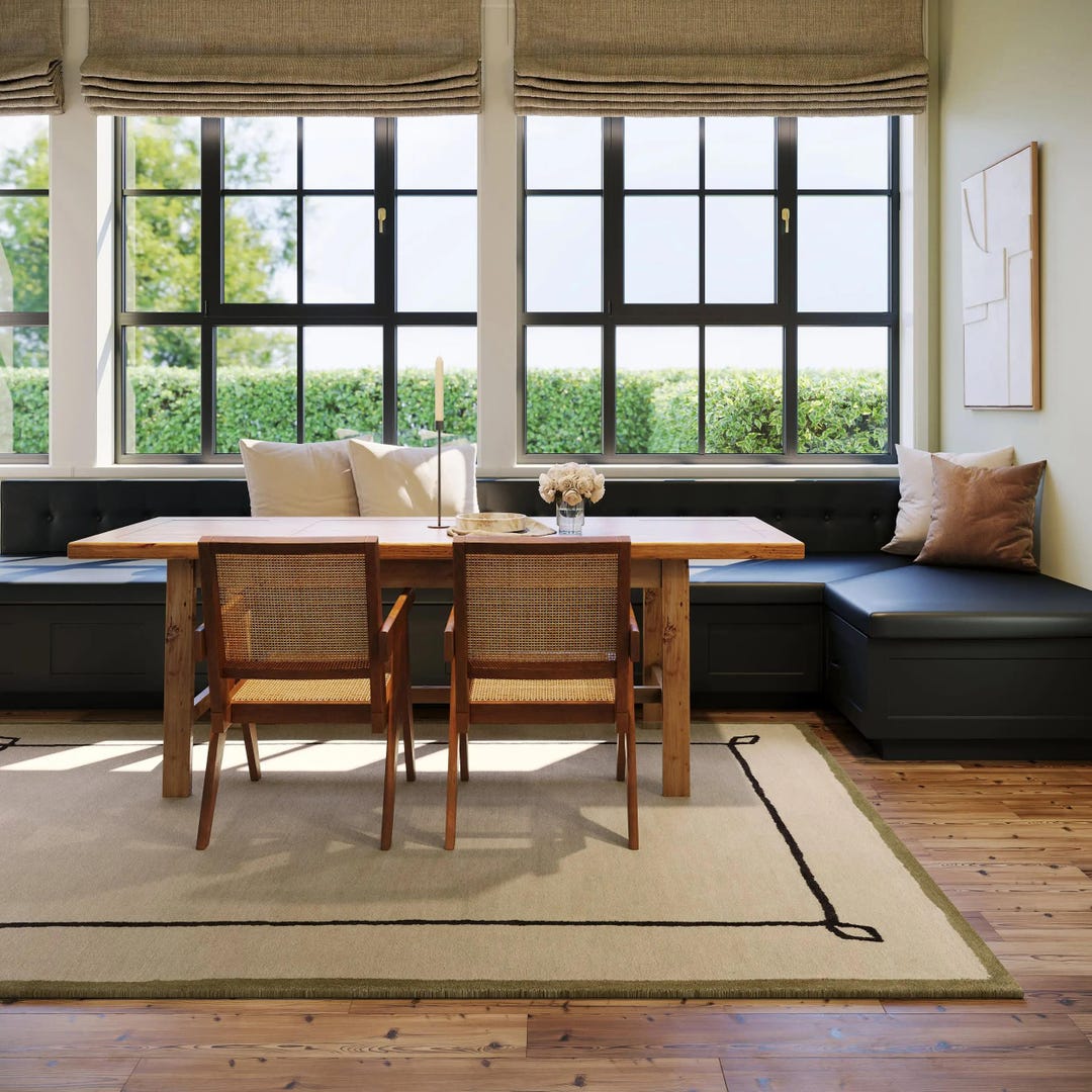 Modern Handtufted Border Style Area Rug | Afghan Wool, Modern Berber ...