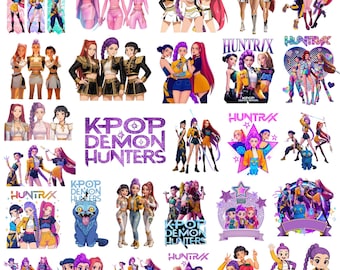 100+ Huntrix Kpop Demon Hunters PNG SVG,Kpop Idol Group Shirt design,Girl Dinner Png,Saja Boys Girls Bands Png,Huntrix fans,Digital Download