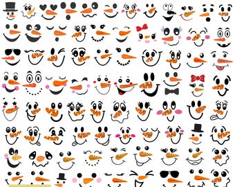 80 Snowman Faces SVG Bundle: Christmas Cricut Cut Files , Christmas svg (Digital Download)