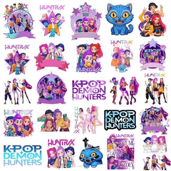 Huntrix Kpop Demon Hunters PNG SVG, Kpop Idol Group Shirt design,Girl Dinner Png,Saja Boys Girls Bands Png,Huntrix fans,Digital Download