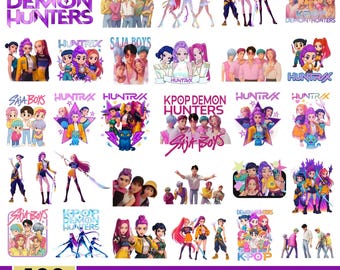 400 Huntrix Kpop Demon Hunters PNG SVG, Kpop Idol Group Shirt design,Girl Dinner Png,Saja Boys Girls Bands Png,Huntrix fans,Digital Download