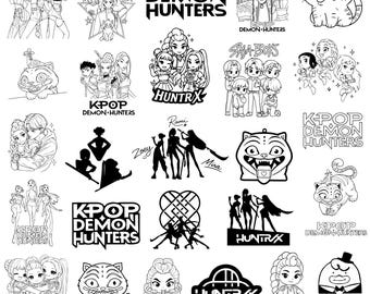 30+ Huntrix Kpop Demon Hunters SVG PNG, Kpop Idol Group Shirt design, Girl Dinner Png,Saja Boys Girls Bands svg,Huntrix fans,DigitalDownload