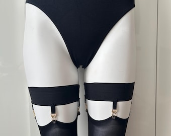 Set of Individual Wide Sticking Gartes With Gold Clips | Suspender Belt | Festival Wear