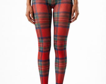 70 Denier Semi-Opaque Tartan Print Tights | Plaid Pantyhose | Pink | Red | Blue | Black | White