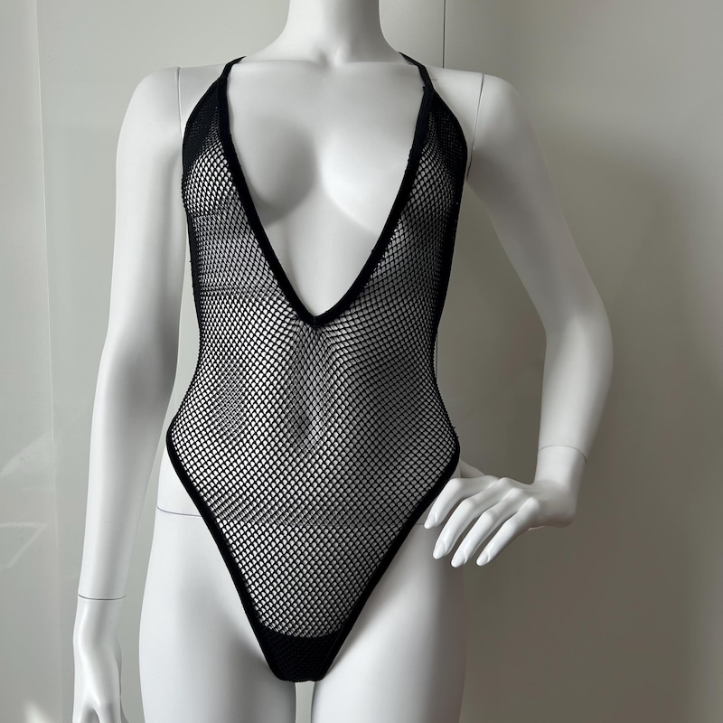 RED FISHNET BODYSUIT main image 0