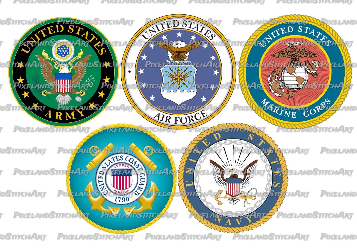US Military Logos: Army, Navy, Air Force, Marine Corps, Coast Guard (PNG,  SVG) - Etsy, image size:1215x845