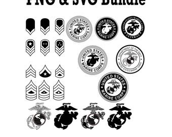 US Military Logos Marine Corps SVG PNG Bundle (Digital Download)