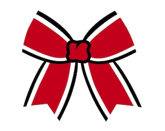 Ribbon Cheer Bow SVG Cut File: Cheerleader Monogram Frame (Digital Download) PDF PNG