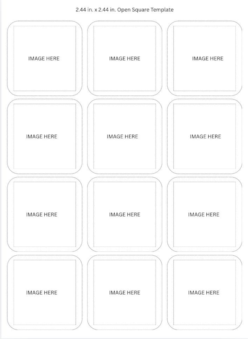 2x2 Square Rounded Edge Magnet Template (drag & Drop and Full Images ...