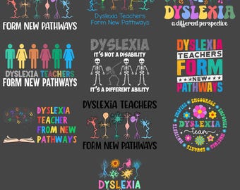 Dyslexia Team PNG, Dyslexia Teacher Awareness Sublimation Design, Silver Ribbon Support Clipart, Digital Download for Dyslexia Awareness