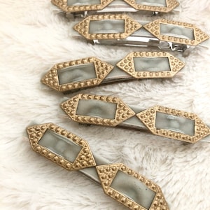 Vintage Dot Brass Buckle Barrette