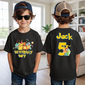 Pokemon Birthday Shirt, Custom Name Pokemon Shirt, Pokemon, Personalized Pokemon Birthday, Pokemon tee, Gift for Kids, Pikachu Shirt