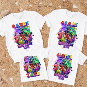 Camisetas de aniversário para a família Super Mario Galaxy, conjunto de roupas de festa personalizadas com nome. imagem 3