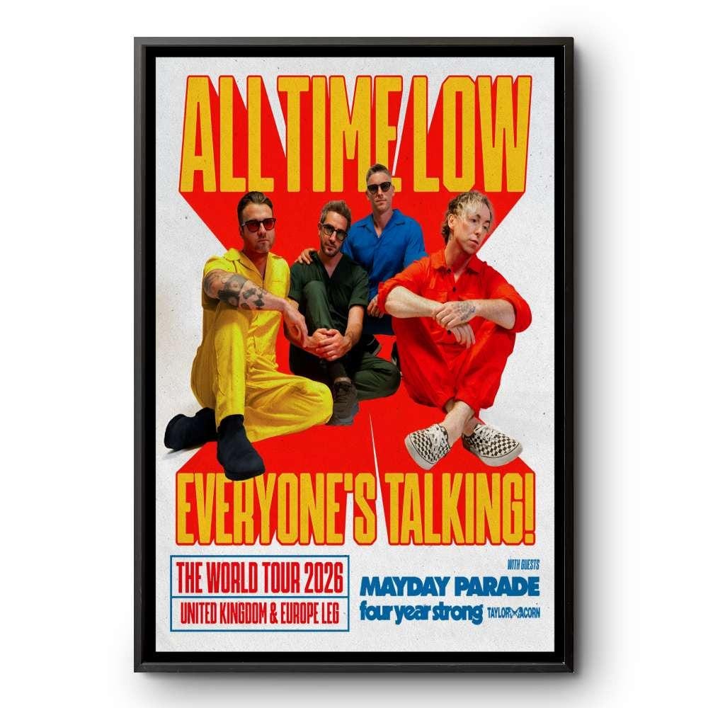 Discover All Time Low Everyone's Talking World Tour 2026 Vertical Poster