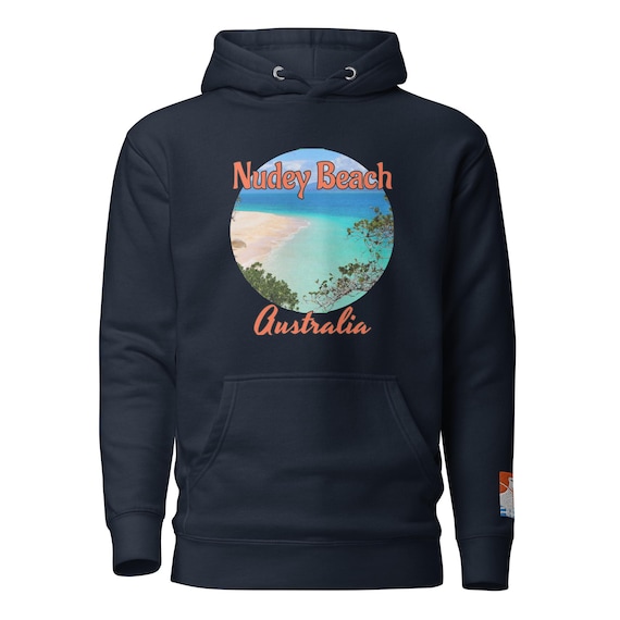 Nudey Beach Australia Unisex Hoodie Doog Walker Logo