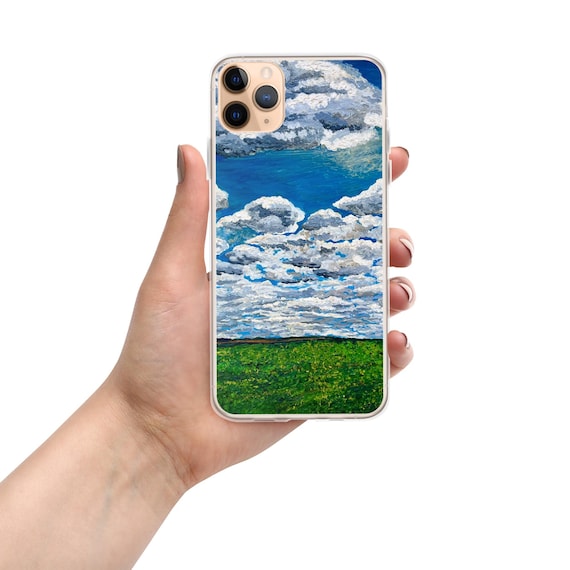 Clear Case for iPhone® blue sky and green grass oil painting