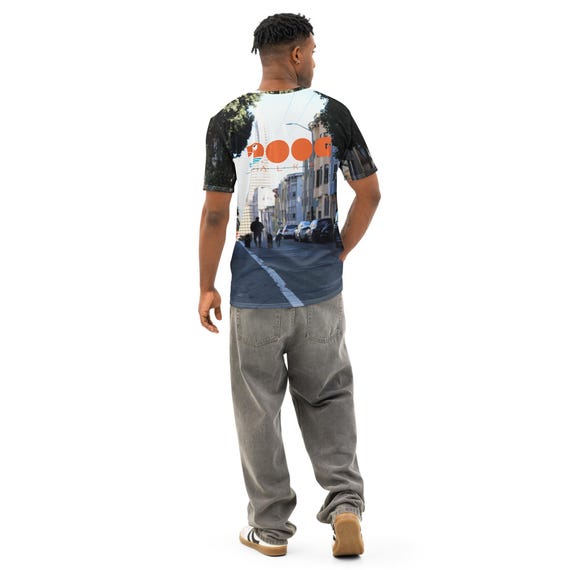 San Francisco dog walker graphic Men’s cotton crew neck t-shirt