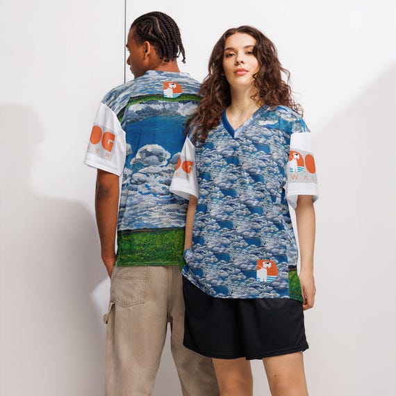 American football jersey Doog Walker logo and cloud painting