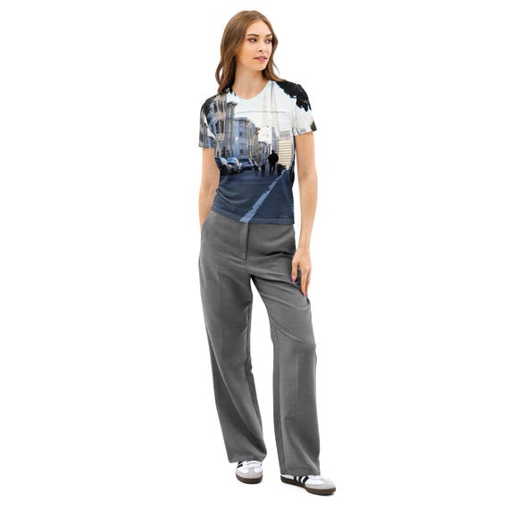 San Francisco dog walker  graphic Women’s cotton crew neck t-shirt