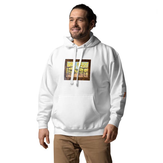 Fall Vines Painting Unisex Hoodie: Doog Walker Logo, Wine Country Design