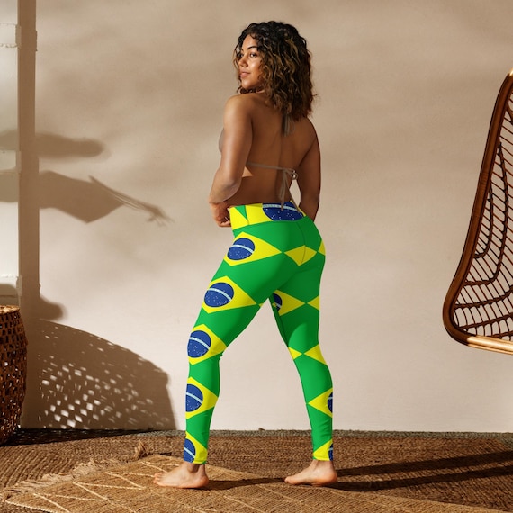 Yoga Leggings Printed with the Brazilian Flag