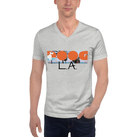 L.A. Unisex Short Sleeve V-Neck T-Shirt Doog walker brand Logo