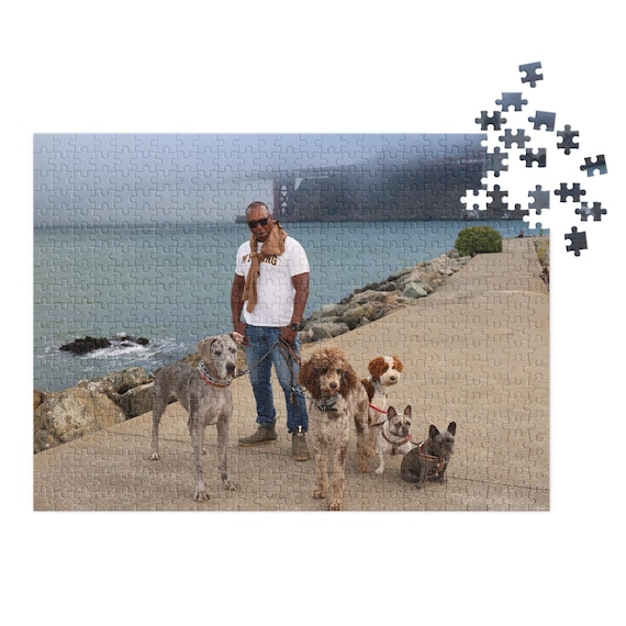 Golden Gate Bridge Dogs Jigsaw Puzzle With Tin