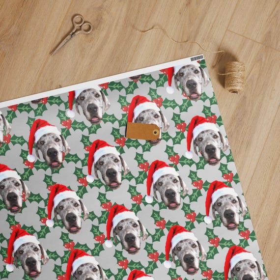 Great Dane in a Santa Hat Wrapping paper roll