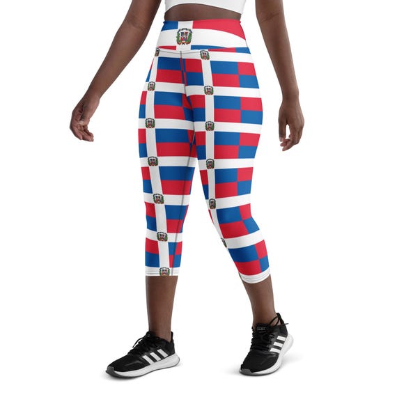 Dominican Republic Flag Yoga Capri Leggings