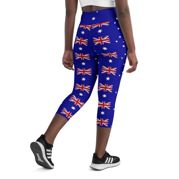 Australian Flag Yoga Capri Leggings