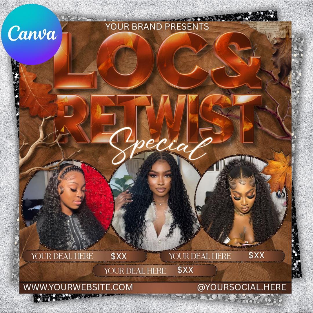 Locs & Retwist Flyer, October Hair Specials, Spooky Szn Booking ...