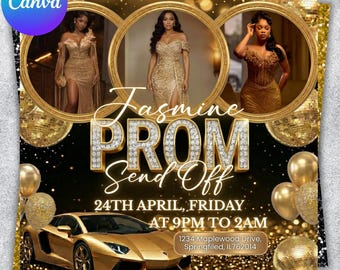 Prom Send Off Flyer, DIY Prom Flyer, Prom Canva Template, Prom Send Off, Prom Send Off Event, Editable, DIY Canva, Instant Download
