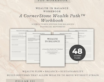 Wealth Flow Workbook PDF, Planer für das Personalbudget, Geldmanagement Arbeitsmappe, Budgetsystem, Personal Balance Planer