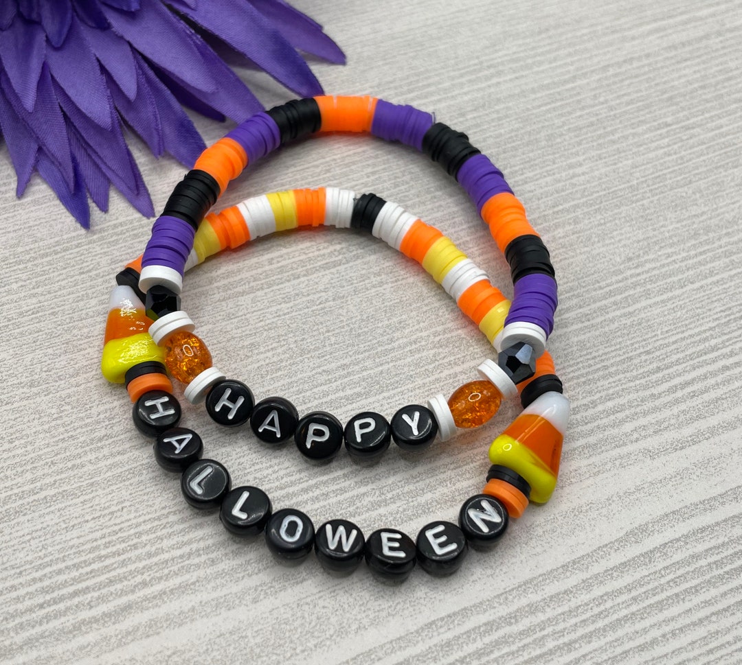 Happy Halloween Bracelets Heishi Beaded Bracelets Clay - Etsy