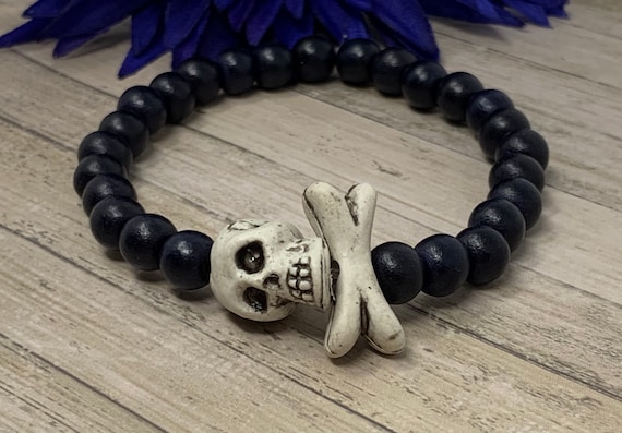 Skull and crossbones bracelet deals