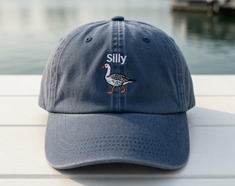 Gorra de béisbol bordada con ganso gracioso, gorra divertida de papá con pájaro para hombres y mujeres, gorras de algodón lavado con lindos patos, ideas de regalo de dibujos animados retro