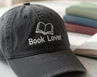 Embroidered Teacher Hat, Book Lover Educator Cap, Reading Specialist Gift, Bookish School Wear, Library Cap, Cute Classroom Outfit