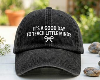 Good Day To Teach Little Minds Embroidered Hat, Coquette Bow Teacher Baseball Cap, Cute Retro Back To School Gift for Her, Faculty Caps