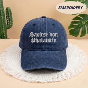 Saoirse Don Phalaistín Embroidered Hat, Freedom For Palestine Baseball Cap, Gaelic Statement Headwear, Human Rights Activist Gift Hat