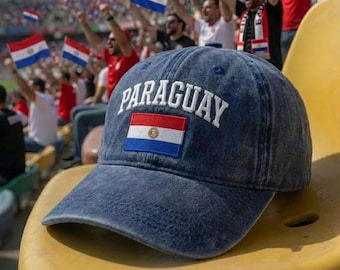 Embroidered Paraguay Flag Hat, Soccer 2026 Baseball Cap, Paraguayan Pride Fan Gift, Latin Football Team Cap