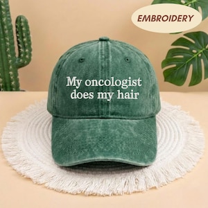 My Oncologist Does My Hair Hat, Cancer Awareness Embroidered Cap, Mothers Day Gift, Chemo Support Gift, Aesthetic Cap, Stronger Than Cancer image 8