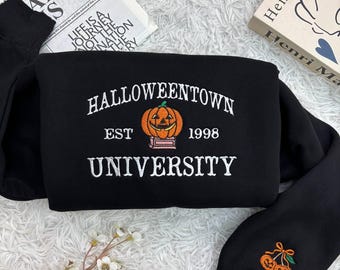 Embroidered Halloweentown Est 1998 Sweatshir, Retro Halloweentown Sweater, Halloweentown University Hoodie, Halloween Fall Sweatshirt