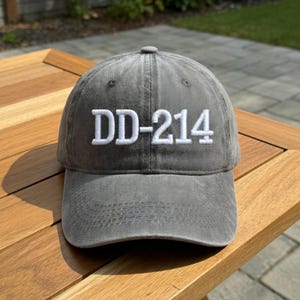 DD-214 Veteran Hat, Retired Military Embroidered Cap, Mothers Day Gift, US Veteran Accessory, Aesthetic Dad Cap, Army Navy Gift, Dad Hat