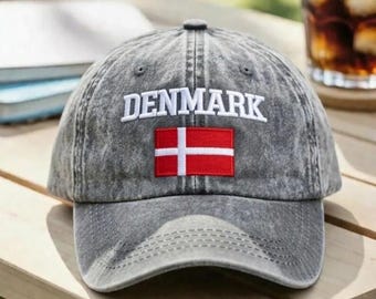 Denmark Flag Hat, Embroidered Danish Cap, Europe Sunday Gift, Mothers Day Gift, Denmark Pride Accessory, Dad Cap