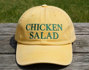 Embroidered Chicken Salad Dad Hat, Embroidered Golf Cap, Vintage Summer Sports Gear, Unique Golfer Gift