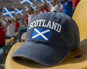 Soccer 2026 Scotland Embroidered Hat, Scottish Flag Cap, Soccer Fan Hat, National Team Cap, Scotland Pride Cap, Soccer Fan Item, Sports