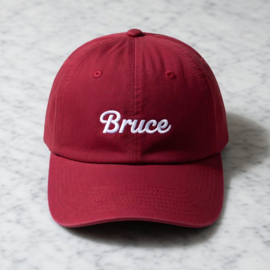 Bruce Script Name Embroidered Hat, Bruce Dad Hat, Father's Day Gift for ...