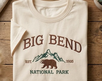 Big Bend National Park Embroidered Sweatshirt, Vintage Mountain Crewneck, Desert Canyon Outdoor Sweater, Nature Adventure Gift for Her
